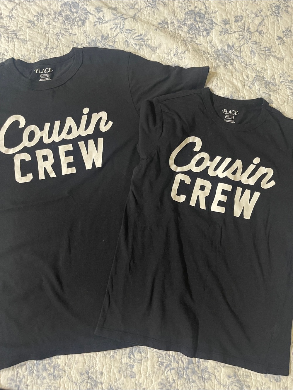 2 Cousin CREW Tee - Black with White Script